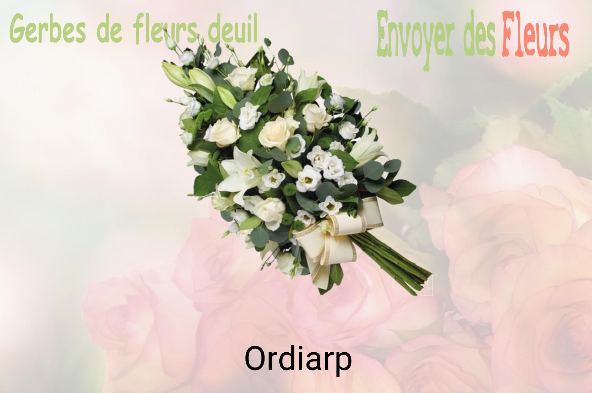 Gerbe de fleurs de deuil livrée à Ordiarp